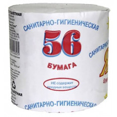 Туалетная бумага 1 слой ЕВРОстандарт 56, на втулке 1/48