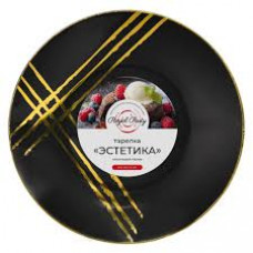 Тарелка пластиковая черная "Эстетика" Royal Party 230мм 6шт/уп 40уп/кор