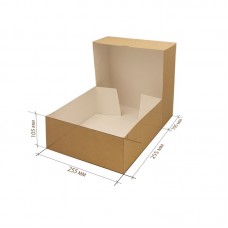 Коробка для кондитерских изделий 6000мл, картон, 255*255*105мм 50шт/кор