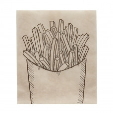 Пакет бум. "КАРТОШКА ФРИ" 115*100+30, подпергамент жиропрочный коричневый 100шт/уп 2000шт/кор