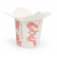 Коробка для лапши Азия Красный Дракон на белом 500мл 30шт/уп, 16уп(480шт)/кор 