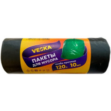 Мешки мусорные 120л ПВД в рулоне 10шт Veska 30рул/кор