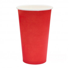 Стакан бумажный 400/450мл  Красный Red 50шт/уп 20уп(1000шт)/кор