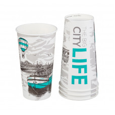 Стакан бумажный 500/600мл Big City Life 50шт/уп 20уп(1000шт)/кор