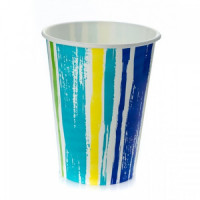 Стакан бумажный 300/410мл Полоски для холод. напитков 50шт/уп 20уп(1000шт)/кор