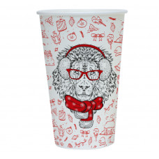 Стакан бумажный 400/518мл для горячего Happy New Year Lion 50шт/уп 20уп(1000шт)/кор