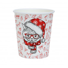 Стакан бумажный 250/273мл для горячего Happy New Year Kitty 50шт/уп 20уп(1000шт)/кор