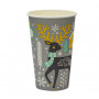Стакан бумажный 400мл для горячего Снежное рождество 50шт/уп 20уп(1000шт)/кор