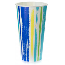 Стакан бумажный 400/500мл Полоски для холод. напитков 50шт/уп 20уп(1000шт)/кор