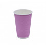 Стакан бумажный 400мл для горячего Complement гофр. Пыльная роза Волна 50шт/уп 10уп(500шт)/кор
