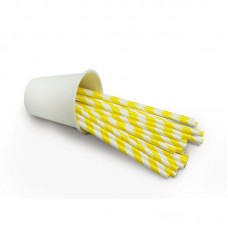 Трубочки бумажные в инд упаковке желто-белый Леденец 6*200мм 150шт/уп 18уп/кор