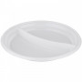 Тарелка пластиковая d 205мм 2-х секционная белая PS 100шт/уп 16уп/кор