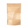Пакет дой-пак бумажный с замком зип-лок (Бумага/СPP), 160х250+(40+40)мм, с окном 70мм, 100шт/уп 700ш