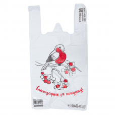 Пакет майка ПНД 28*50 11мкм "Снегирь" белый 100шт/уп 3000шт/кор (Н)