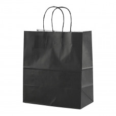 Пакет бумажный 260*150*340 с кручеными ручками черный 200шт/кор