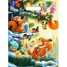 Пакет ПЭ с вырубной ручкой 31х40см 60мкм "Три бельчонка" ламинированный 50/500