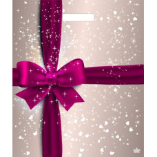 Пакет ПЭ с вырубной ручкой 38х45+3см 60мкм "Подарочный перламутр" ламинированный 50/500