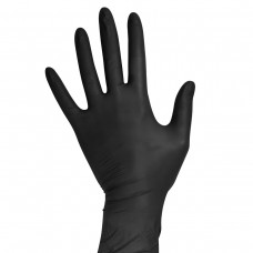 Перчатки нитриловые неопудренные черные размер М 100шт/упак