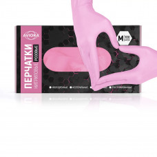 Перчатки нитриловые РОЗОВЫЕ, размер L, AVIORA 100шт/уп 10уп/кор