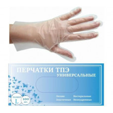 Перчатки из термопласта, неопудренные, размер L, 100шт/уп, 20уп/кор