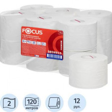 Туалетная бумага с центральной вытяжкой FOCUS 2сл белая 11,3см*120м Т9 (34гр/м2) Point 12шт/уп