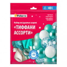 Набор воздушных шаров 30см "Тифани ассорти" 40шт/уп +2 ленты PATTERA 10уп/кор